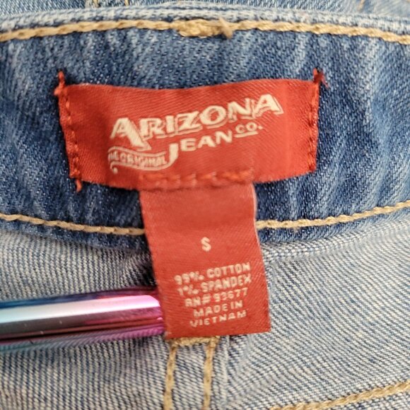 Arizona Jeans Bibbed Overalls Women's Size S Cotton Spandex Distressed - Picture 7 of 7